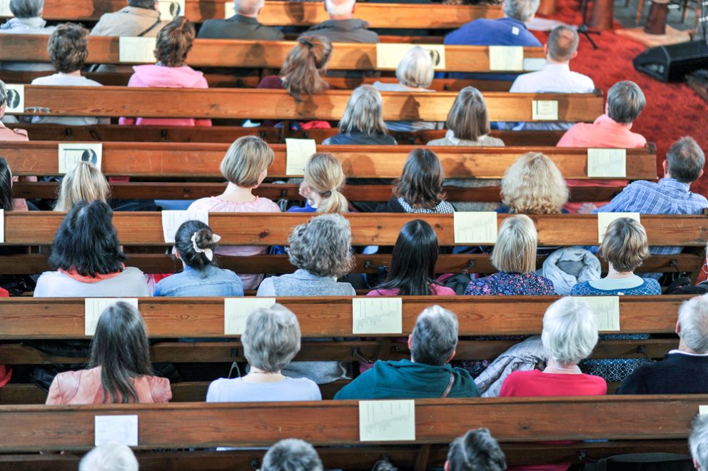 Top view on a Christian community